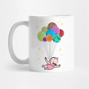 Space Travel Happy Flying Baby Balloon Planets Mug